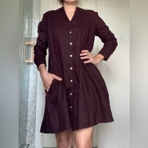 Joie 100% Linen Brown Button-Up Tunic Shirt/Dress